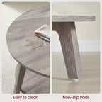 Honingbruine ronde salontafel met 2 opbergniveaus, 31,5 x 17,7 inch, ideaal voor de woonkamer