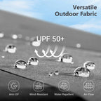 MAISON ARTS dubbele parasol voor terras, 15 ft, extra groot, tweepersoons, inclusief voet