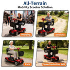 Scooter elettrico pieghevole a 4 ruote per adulti, portata di 330 LBS, per uso all'aperto