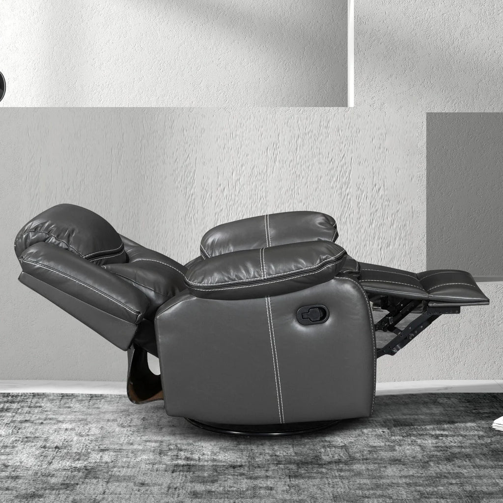 Geräumiger Relaxsessel aus strapazierfähigem Leder mit Massage- und Wärmefunktion