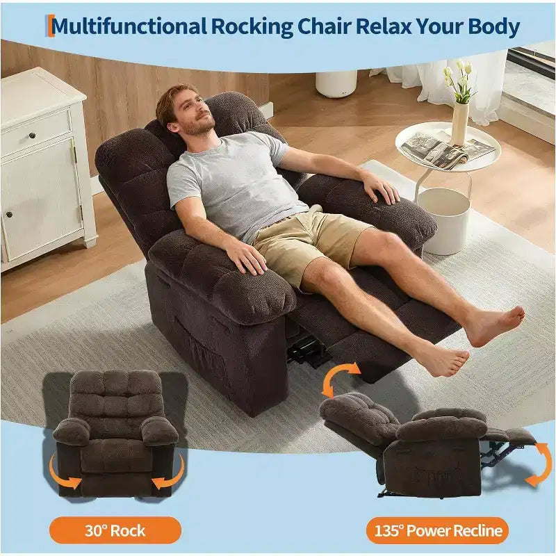 Ručni naslonjač, ergonomski naslonjač od prozračne tkanine s bočnim džepovima, jednokrevetna sofa, prikladna za dnevni boravak ili spavaću sobu