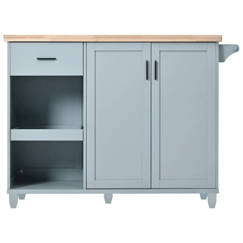 Isola da cucina con piano di lavoro pieghevole, carrello portaoggetti da cucina con ripiano estraibile, portasciugamani e cassetto, ruote girevoli