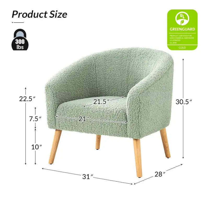 Sheila moderner 30 W Bouclé-Sessel mit Beinen aus Massivholz, 2er-Set von HULALA HOME