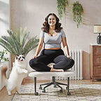 Pinmoco ergonomska uredska stolica s prekriženim nogama, podesiva meditacijska stolica, okretanje za 360°, lumbalna potpora, radna i uredska stolica, ADHD stolica