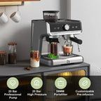 Aparat za espresso kavu s mlincem, spremnik za vodu od 2.8 L