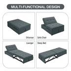 72.5 Linen 4-in-1 3-Seater Sleeper Sofa with 5-Level Adjustable Backrest And Storage Pocket
