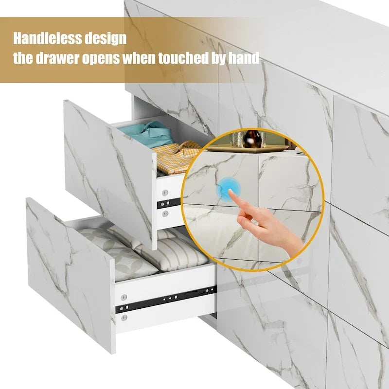 Cassettiera a 9 cassetti, mobile contenitore e organizzatore per camera da letto con luce