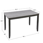 Set da pranzo composto da 5 pezzi in legno massello, 47 L (1 tavolo + 4 sedie con schienale a doghe)