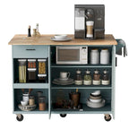 Isola da cucina con piano di lavoro pieghevole, carrello portaoggetti da cucina con ripiano estraibile, portasciugamani e cassetto, ruote girevoli