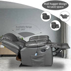 Geräumiger Relaxsessel aus strapazierfähigem Leder mit Massage- und Wärmefunktion