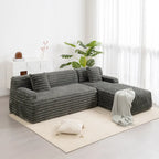 Modularna kutna sofa Cloud, moderna tapecirana sofa s 2 ukrasna jastuka, slobodno kombinirajuća modularna sofa u obliku slova L