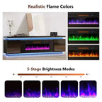 Skyzoo Electric Fireplace TV Stand for TVs up to 80 with LED Lights & 4 AC Power Outlets, TV console for Living Room