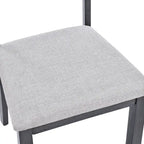 Set da pranzo composto da 5 pezzi in legno massello, 47 L (1 tavolo + 4 sedie con schienale a doghe)