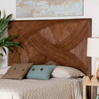 bali & pari Elettra vrijstaand hoofdbord van rotan voor kingsize bed: handgemaakt, geen montage, bohemien ontwerp