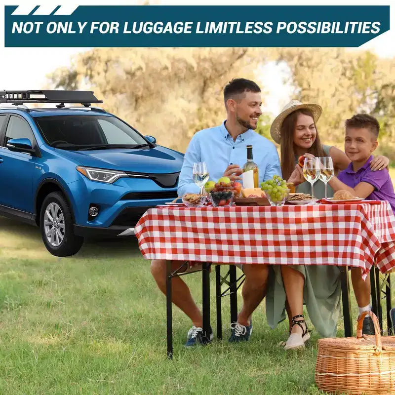 Univerzalna košara za krovni nosač, krovni nosač tereta s produžetkom, crne boje, za SUV, nosivosti 250 lbs