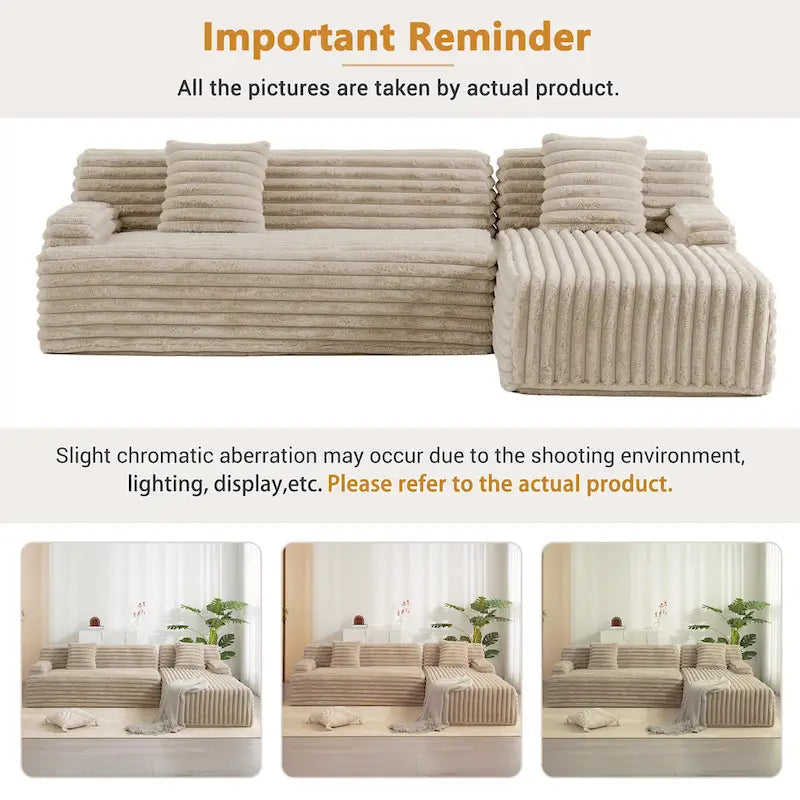Modularna kutna sofa Cloud, moderna tapecirana sofa s 2 ukrasna jastuka, slobodno kombinirajuća modularna sofa u obliku slova L