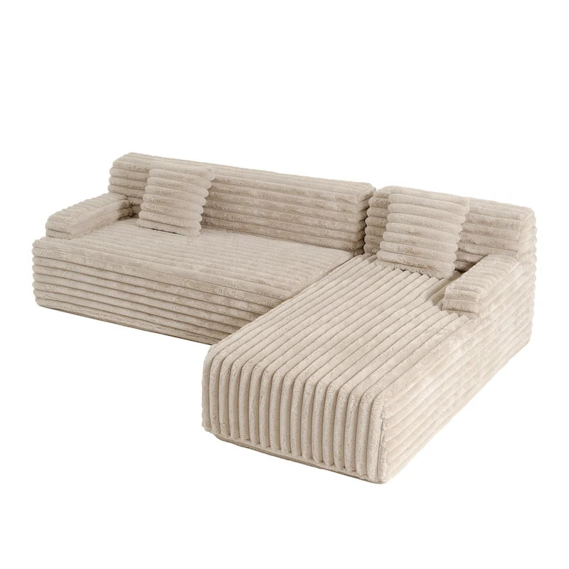Modularna kutna sofa Cloud, moderna tapecirana sofa s 2 ukrasna jastuka, slobodno kombinirajuća modularna sofa u obliku slova L