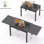 Okak Dining Table Aluminum Patio Extendable Dining Room Table Kitchen Table for Dining Room