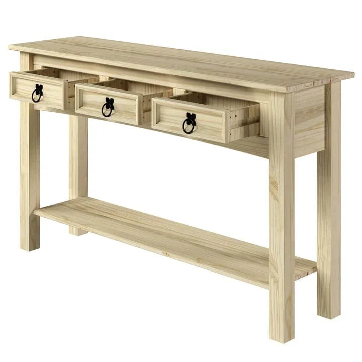 Houten haltafel, consoletafel met 3 laden Corona | Furniture Dash - N.v.t.