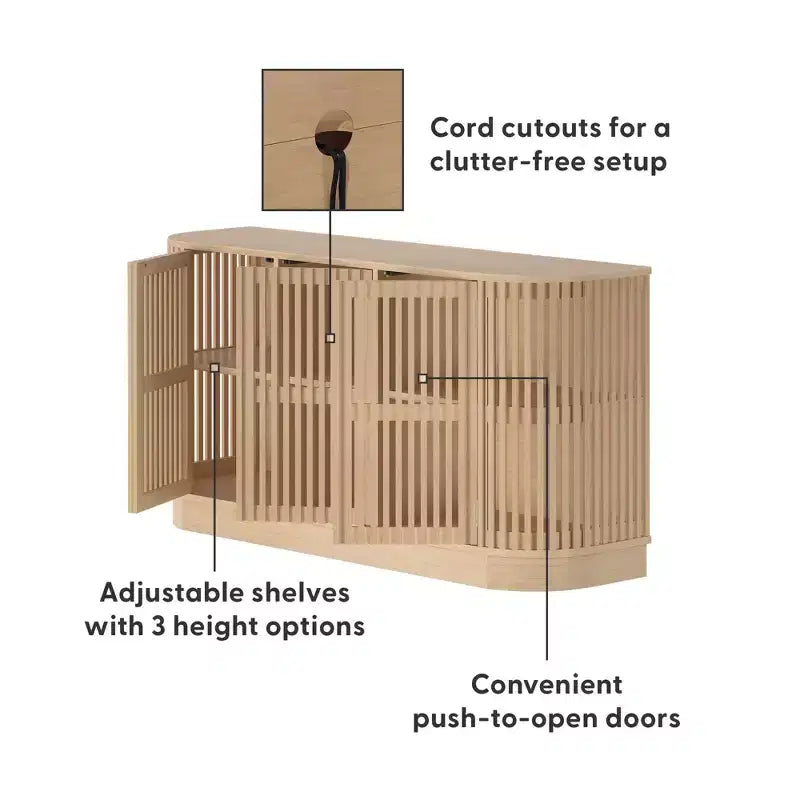 Plank+Beam Contour komoda od punog drva s 3 vrata, TV ormarić od 59 za dnevni boravak