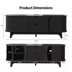 Black/Brown Mid Century TV Stand with 2 Drawers, for 1 Room