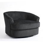 Extra grote 43 W pluche corduroy draaifauteuil met verzonken armleuningen en kuipvorm