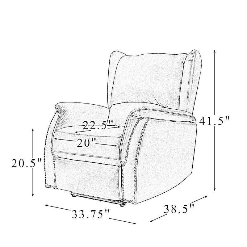 Eduardo elektrischer Relaxsessel aus echtem Leder mit USB-Anschluss, 2er-Set