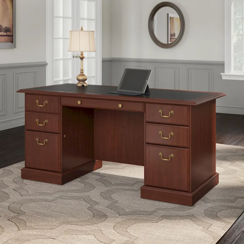 Scrivania direzionale Bush Furniture Saratoga con cassetti e vano portaoggetti