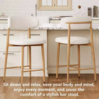 Counter Height Bar Stool with Upholstered Seat & Metal Legs, 26.3 Modern Kitchen Island Chair