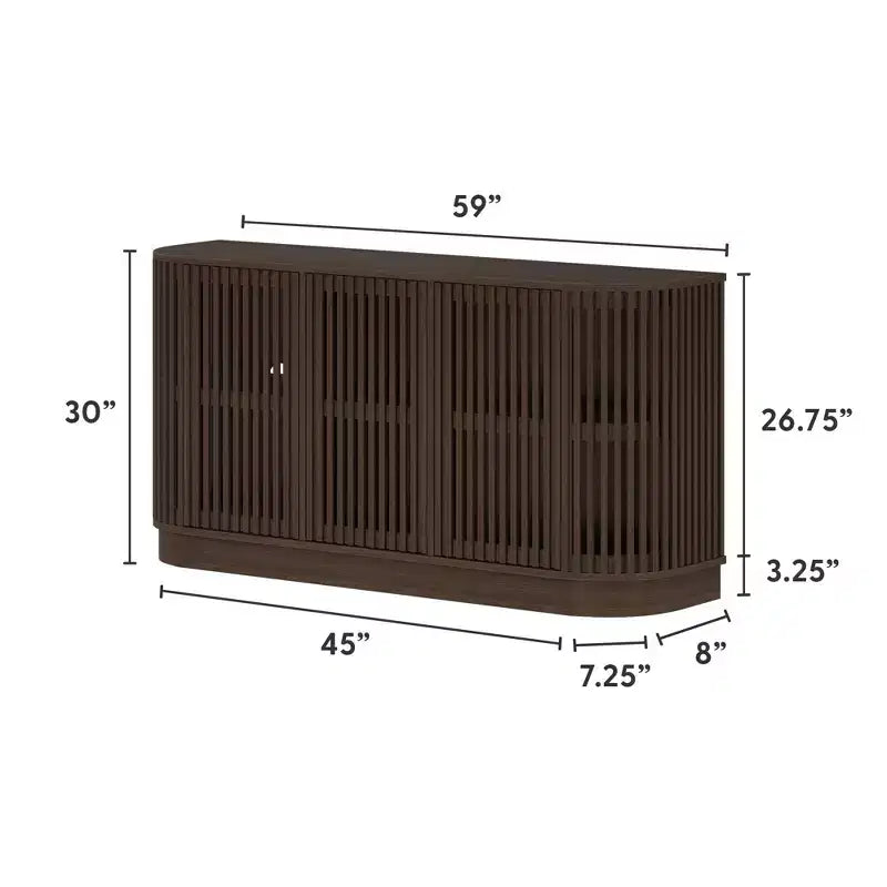 Plank+Beam Contour komoda od punog drva s 3 vrata, TV ormarić od 59 za dnevni boravak