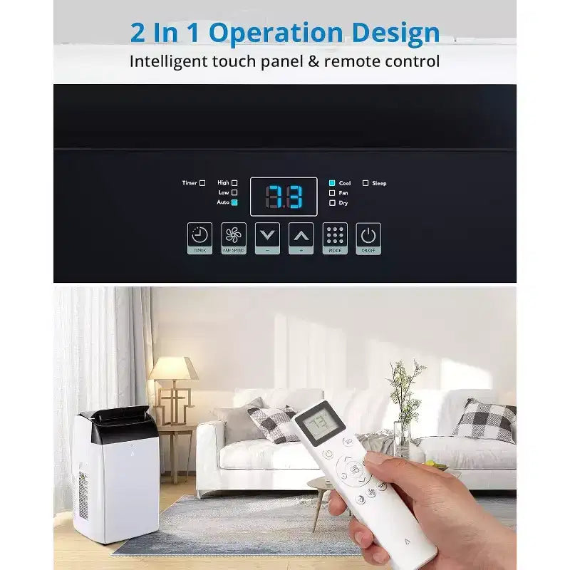 Condizionatore portatile da 14000 BTU, unità AC 3-in-1 per ambienti fino a 750 piedi quadrati con deumidificatore