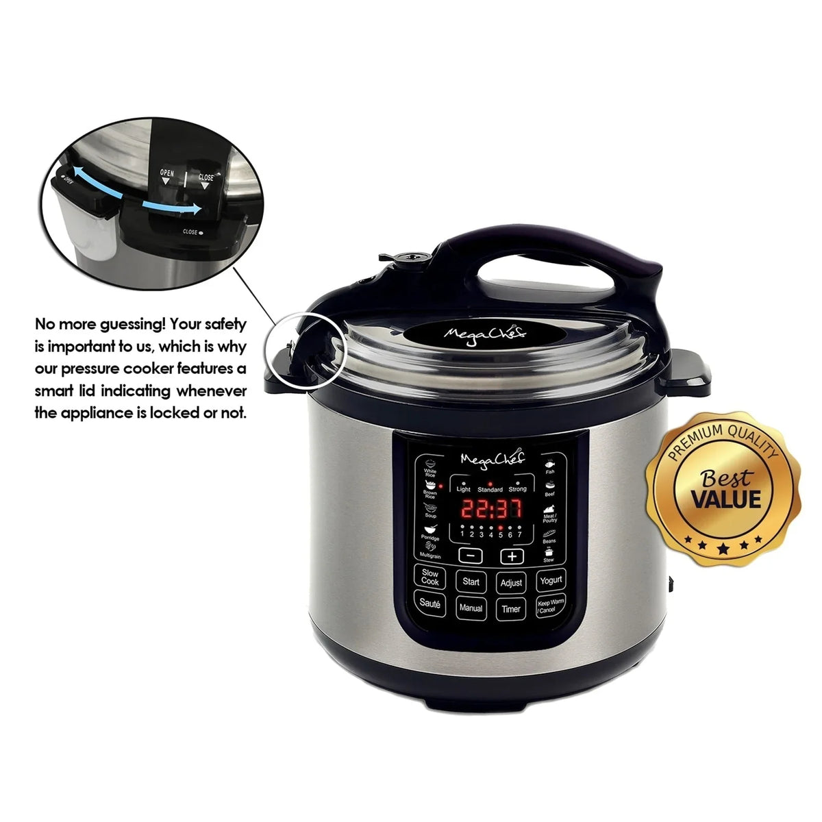 MegaChef Digital Countertop Pressure Cooker with 8 Quart Capacity