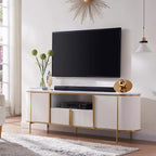 Mobile TV moderno di lusso, centro d'intrattenimento, con piano effetto marmo