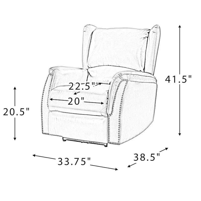 Eduardo elektrischer Relaxsessel aus echtem Leder mit USB-Anschluss, 2er-Set