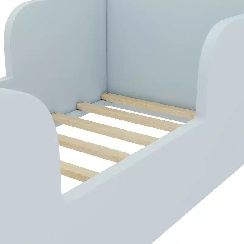 Bärenförmiges Bodenbett von Okak für 3–6 Jahre, Kleinkinderbettgestell mit Sicherheitsgitter, niedliches Kinderbett in Tierform