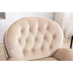Okak fluwelen fauteuil met voetenbankje, moderne armloze woonkamerstoel in mid-centurystijl, zachte comfortabele stoel om tv te kijken en te gamen