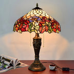 HomeyFad Vintage-Tischlampe mit 2 Leuchten, Edelstahlsockel und gläsernem Kuppelschirm