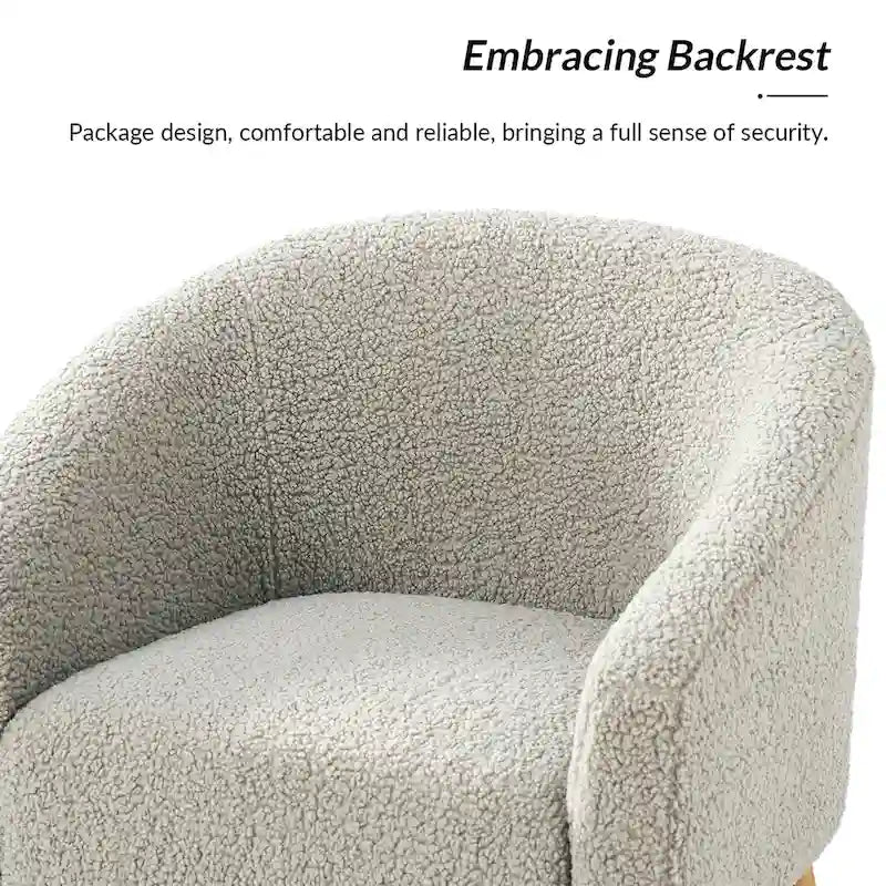 Sheila moderner 30 W Bouclé-Sessel mit Beinen aus Massivholz, 2er-Set von HULALA HOME