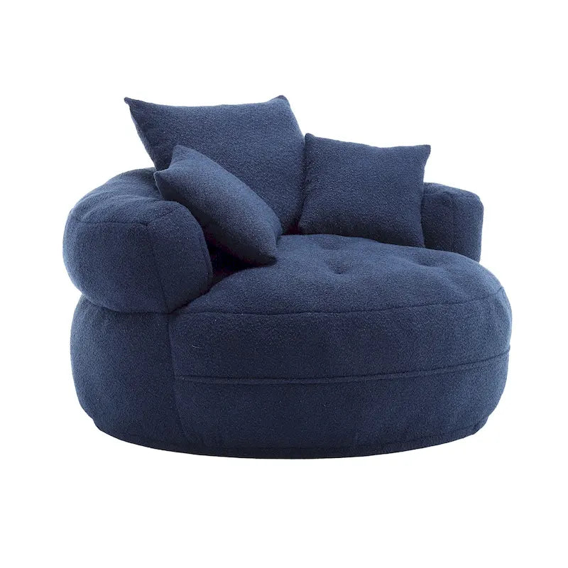 Poltrona relax rotonda – bianca/blu/grigia/gialla/arancione/rosa scuro/blu navy/verde, posto singolo e matrimoniale