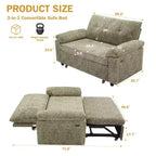 Dyonery 3-in-1-Schlafsofa, ausziehbares Schlafsofa mit verstellbarer Rückenlehne