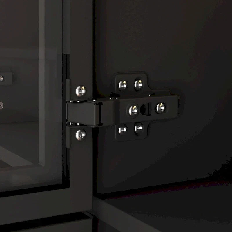 Armadio guardaroba largo 47.2 con luce LED, ante completamente in vetro e vani contenitori