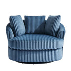 Extra grote 43 W pluche corduroy draaifauteuil met verzonken armleuningen en kuipvorm