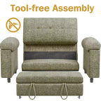 Dyonery 3-in-1-Schlafsofa, ausziehbares Schlafsofa mit verstellbarer Rückenlehne