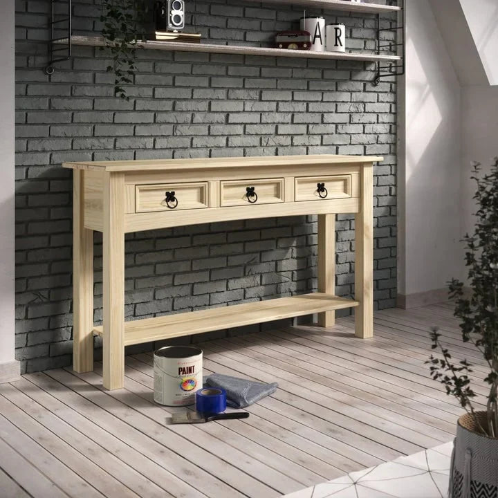 Houten haltafel, consoletafel met 3 laden Corona | Furniture Dash - N.v.t.