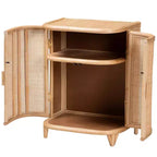 bali & pari Yanka natuurlijke rotan opbergkast, naturel: handgemaakt, 2 planken, bohemian design