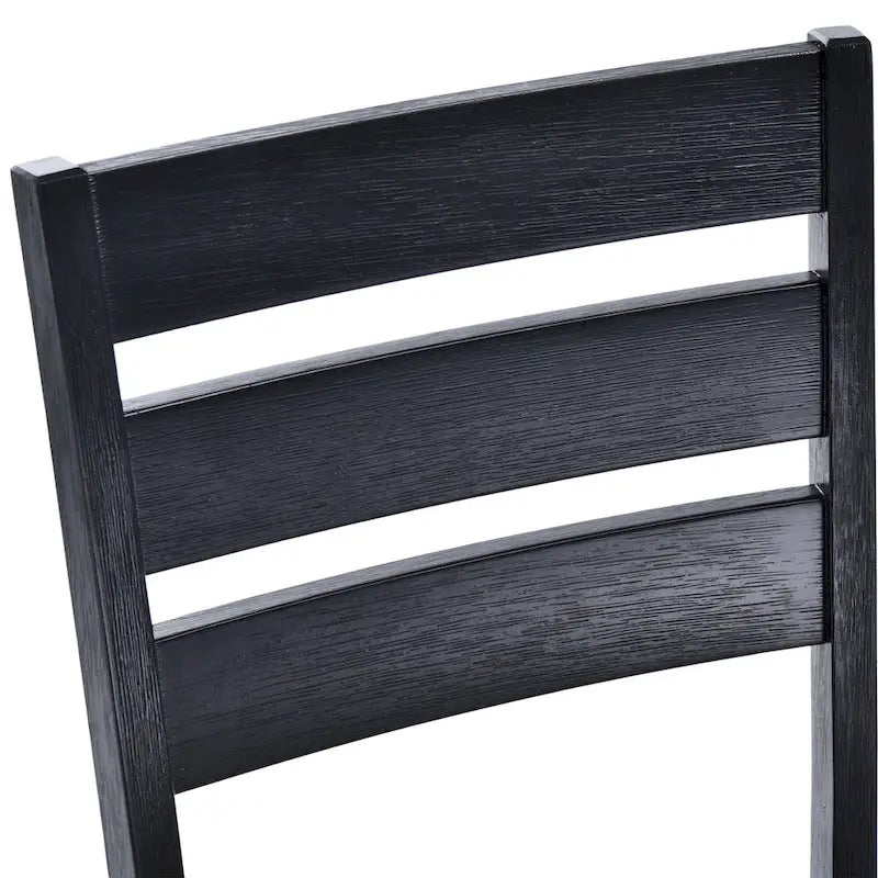 Houten eetkamerstoelen met lattenrug, set van 4