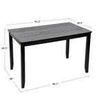 Set da pranzo composto da 5 pezzi in legno massello, 47 L (1 tavolo + 4 sedie con schienale a doghe)