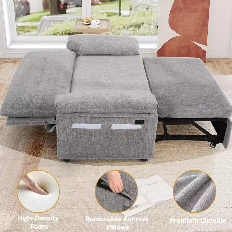 Dyonery 3-in-1-Schlafsofa, ausziehbares Schlafsofa mit verstellbarer Rückenlehne