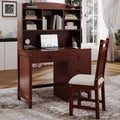 Okak moderner Schreibtisch aus Holz für das Homeoffice mit Tischplatte/Stuhl und Bücherregal, Stauraum-Schreibtisch für Jugendliche und Studierende zum Lernen und Arbeiten