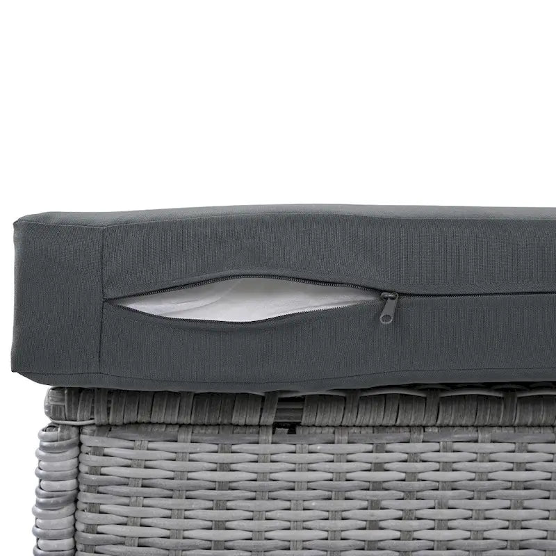 Buitenmeubelset van rotan met verstelbare tafel, relaxfauteuils en 2 voetenbankjes
